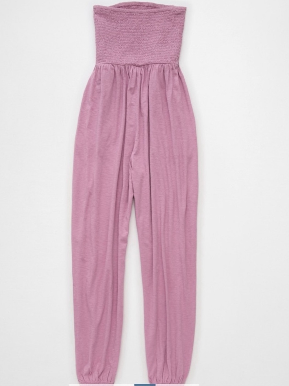 American Eagle Outfitters Lavender Strapless Smocked Jumpsuit
